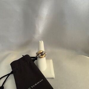 David Yurman Sterling Silver and 18k Gold Ring